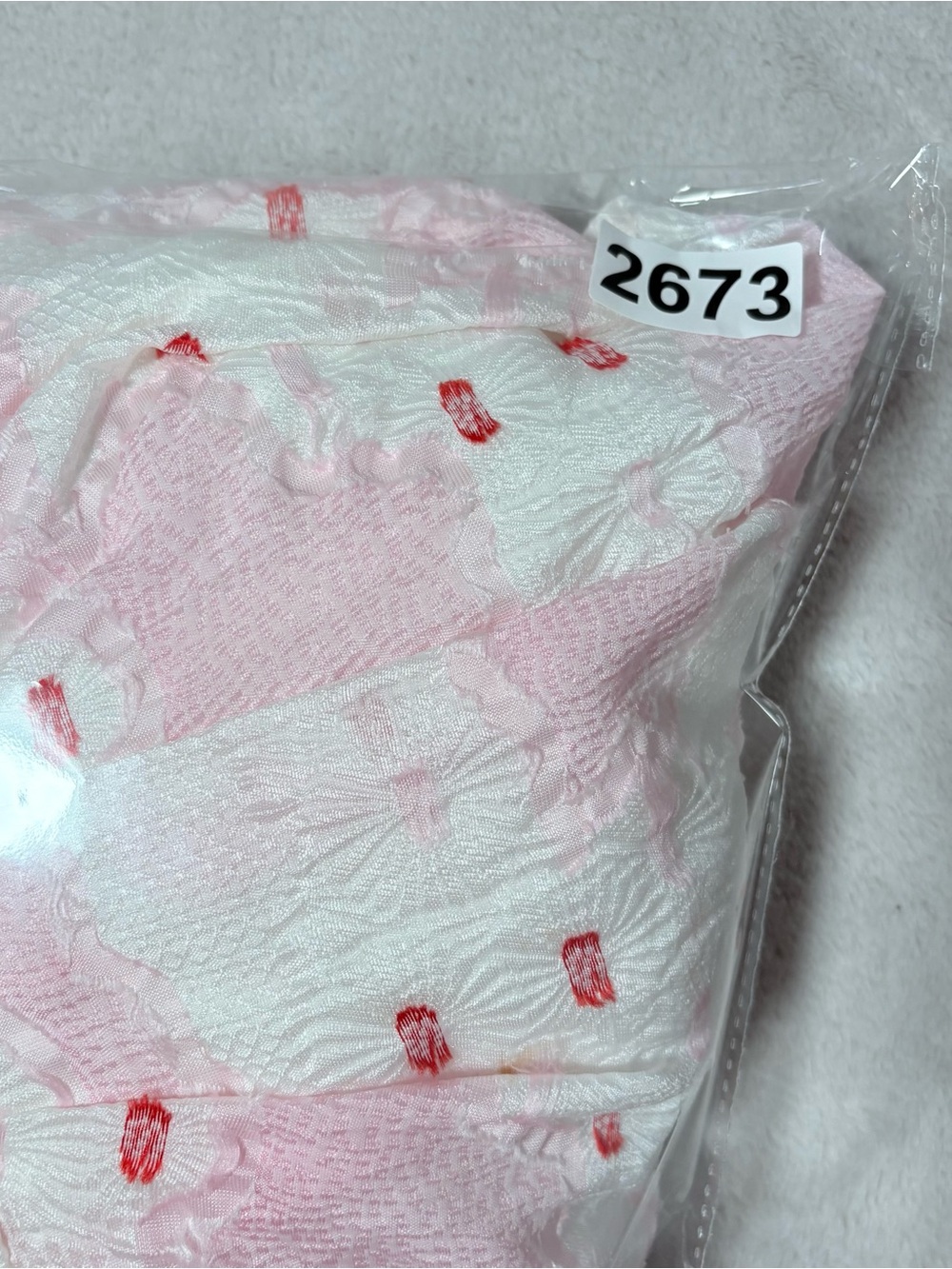 Sister Jane Red, White and Pink Puff Sleeve Babydoll Top medium - Picture 12 of 12